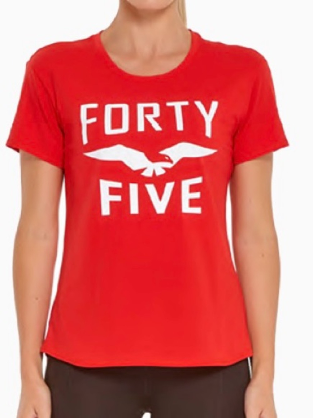 F45 Women's Red Eagle Forty Five Graphic Short Sleeve Tee